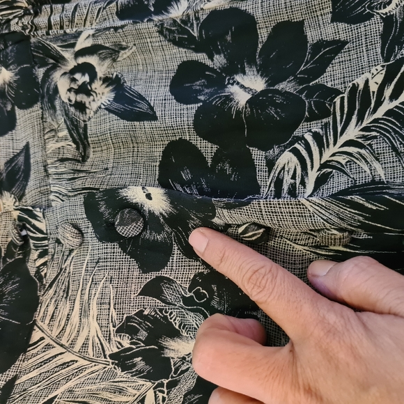 SILK ROAD 14 Light Brown Black Floral Sides Hems Slits 100% Silk Maxi Midi Skirt - Picture 6 of 7